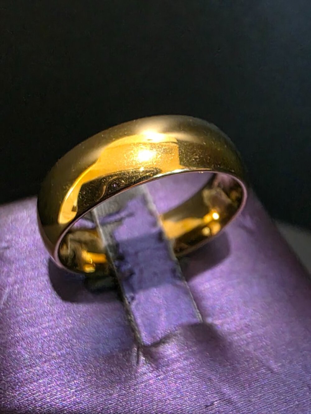 Plain 6mm Comfort Fit Dome Wedding Band Ring - Gold Plated SZ 6.5-6.75 4.0g